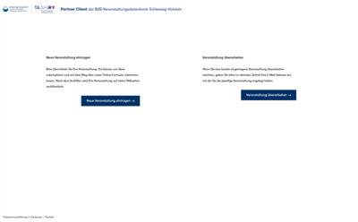 Startseite des Partner Clients