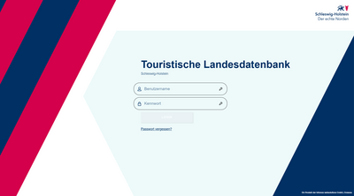 Die Abbildung zeigt die Login-Seite der „Touristischen Landesdatenbank Schleswig-Holstein“.