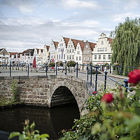 Grachten und Giebelhäuser in Friedrichstadt